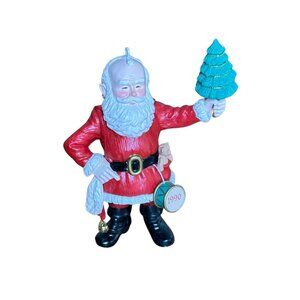 Vintage Hallmark Santa Ornament 1990 | Keepsake Christmas Decoration | Resin San